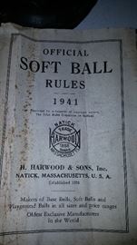 Vintage softball rules book