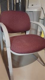 One of two Hon office guest chairs