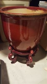 Asian motif planter and stand from Pier 1.