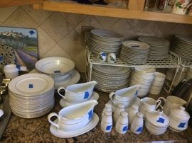 (2) Gold trim 12 pc/ china sets / additional matching serving pieces priced separately