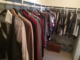This is one half of a hugely packed closet. Designer clothes M-XL