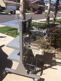 Commercial Display Rack with Attachments - shelves, bins, clothes bars, etc.