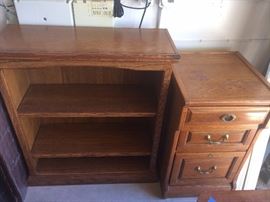 Oak Bookcase and Oak cabinet