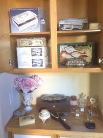 Misc. jewelry boxes and perfume