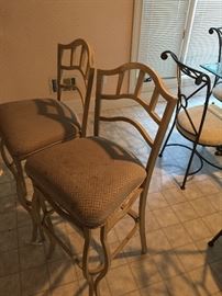 Pair of wrought Iron bar stools