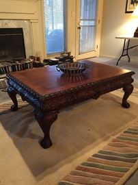 Schnadig Carved Coffee Table.  1 of 3 matching pieces.