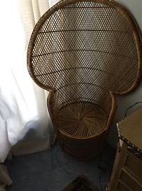 pair of 2 vintage peacock chairs