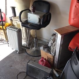 Salon equipment and counter.  Hair Rollers and other supplies