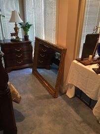 Large gilded Frame with beveled mirror.  1 of 2 similar frames