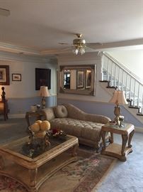 3 piece set of Glass top Schnadig Occasional Tables