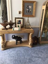 Schnadig Console Table Stapled with a Goodnight Framed Print