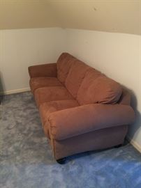 1 of 2 Ultra suede 3 seater sofas