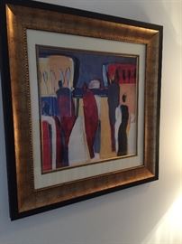 Pair of framed art pieces