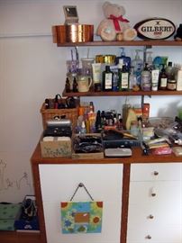 Downstairs Back Bedroom Bathroom Stuff, Boxes, Bear, etc