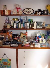 Downstairs Back Bedroom Bathroom Stuff, Boxes, Bear, etc