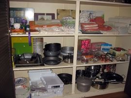 Kitchen Back Pantry Pots & Pans, Towels, etc