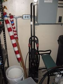 Garage American flags, Yakima Bicycle rack