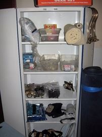 Garage Lots of drawer brass knobs, Porcelain knobs,Brass hinges, All kinds of stuff for the house