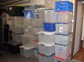 Garage A bunch of Plastic bins