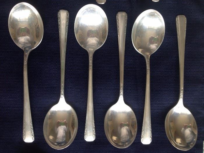 6 Sterling Soup Spoons