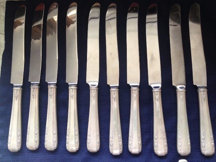 10 Sterling Handled Dinner Knives
