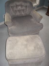 Two Matching Swivel Chairs with Ottoman...