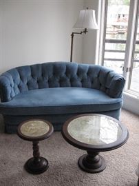 Vintage Settee, Two nice Side Tables...