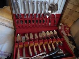 Vintage Silver Plate flatware, Chest, Service