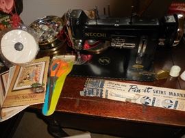 Vintage Necchi Sewing Machine cabinet. Vintage Sewing Notions, Vintage Buttons