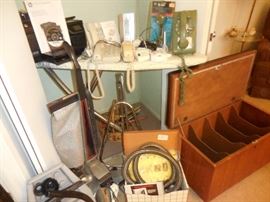 Vintage Kirby Vacuum cleaner with Attachments, Irons, Rotary Avocado Telephone 