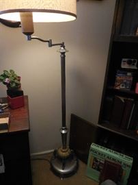 Vintage Floor Lamp, Milk Glass Shade, Original Shade, Marble Base, Figural