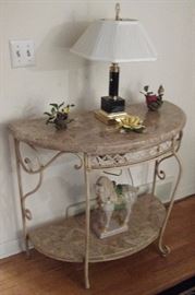 Iron and Marble Entryway Table