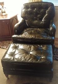 Leather Chair & Ottoman