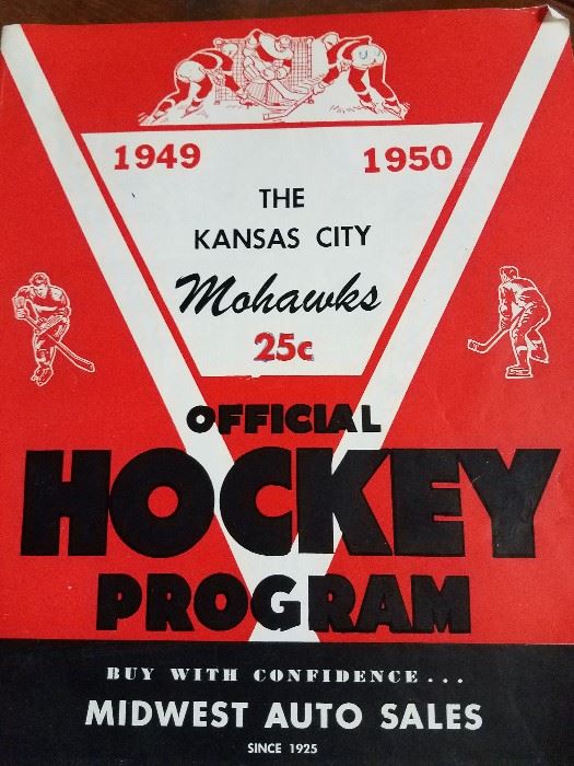 Kansas City and surrounding area collectibles. Kansas City Mohawks 1949-50 Hockey Program