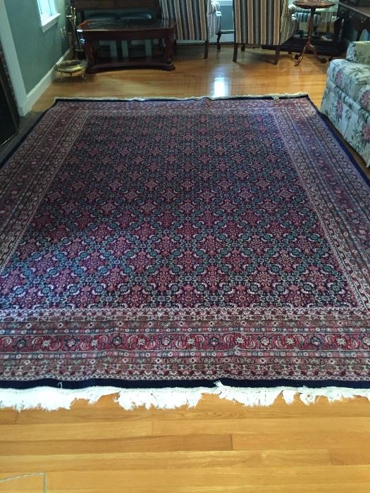 Beautiful large handmade Indian Rug new condition and cleaned.    Size 9.0x12.0,origin India