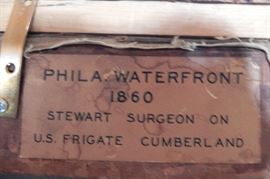 Alexander Charles Stuart (Scottish/American, 1831-1898)
Philadelphia waterfront, 1860, Alexander Charles Stuart as surgeon on the U.S.F. frigate Cumberland
signed 'Stuart' (lower left)
oil on canvas
30 x 50 in. (76.2 x 127 cm.)
executed in 1860 SOLD in 2004 $9560