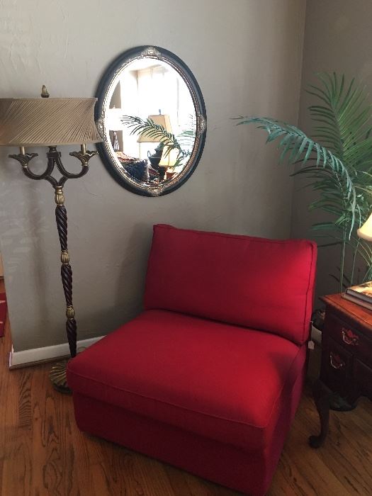 Floor Lamp & Red Chair