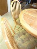 Dining table with chairs and one leaf