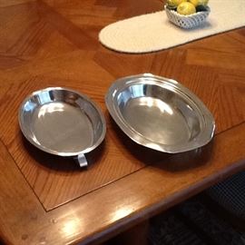 Silver-plate serving dishes
