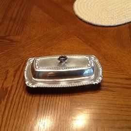 Silver-plate butter dish