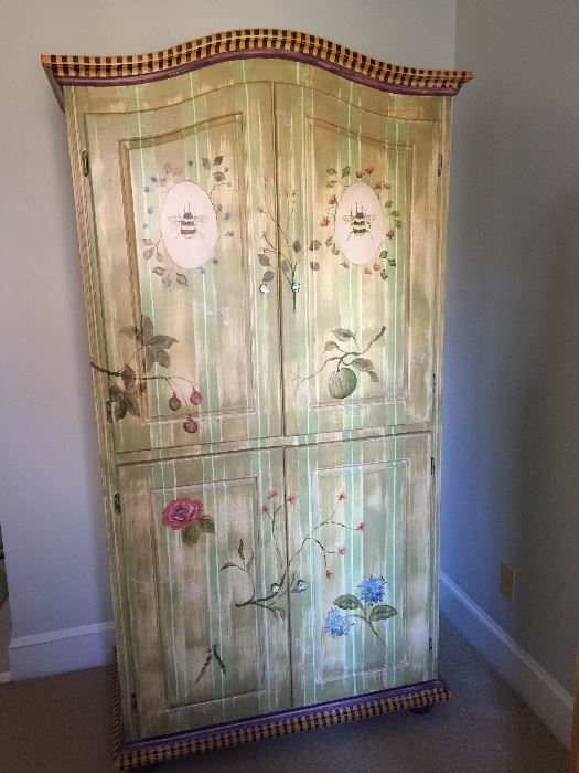 Hand painted Armoire with matching mirror (next picture)