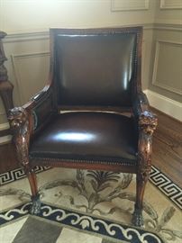 Theodore Alexander Leather Arm Chair