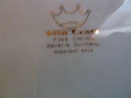 Brand: Vita Craft, Product: Fine China, Origin: Bavaria Germany, Pattern: Midnight Dove
