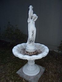 Lady concrete fountain statue/birdbath