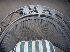 Woodard wrought iron patio table and four chairs with chaise