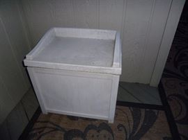 storage bin with charcoal grill supplies