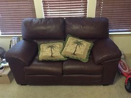 BROWN LEATHER SOFA