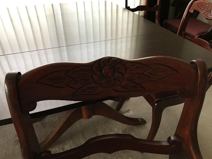 Detail of mahogany chairs
