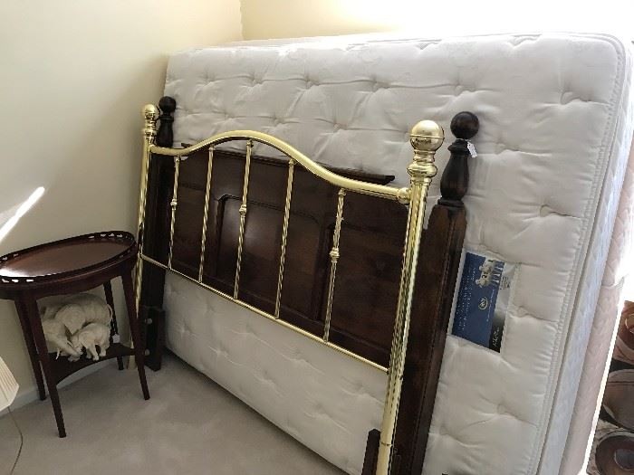 Queen mattress and box spring, headboards, side table