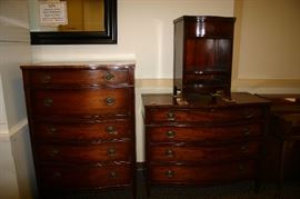 3 Piece Bedroom Set: 5 Drawer Dresser, 4 Drawer Chest, and Night Stand
